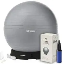 New Retrospec Luna Exercise Ball, Base &amp; Pump/Ball &amp; Pump  55CM  Black