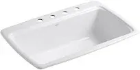 Cape Dory 33" L x 22" W x 9-5/8" Top-Mount Single-Bowl Kitchen Sink Kohler White