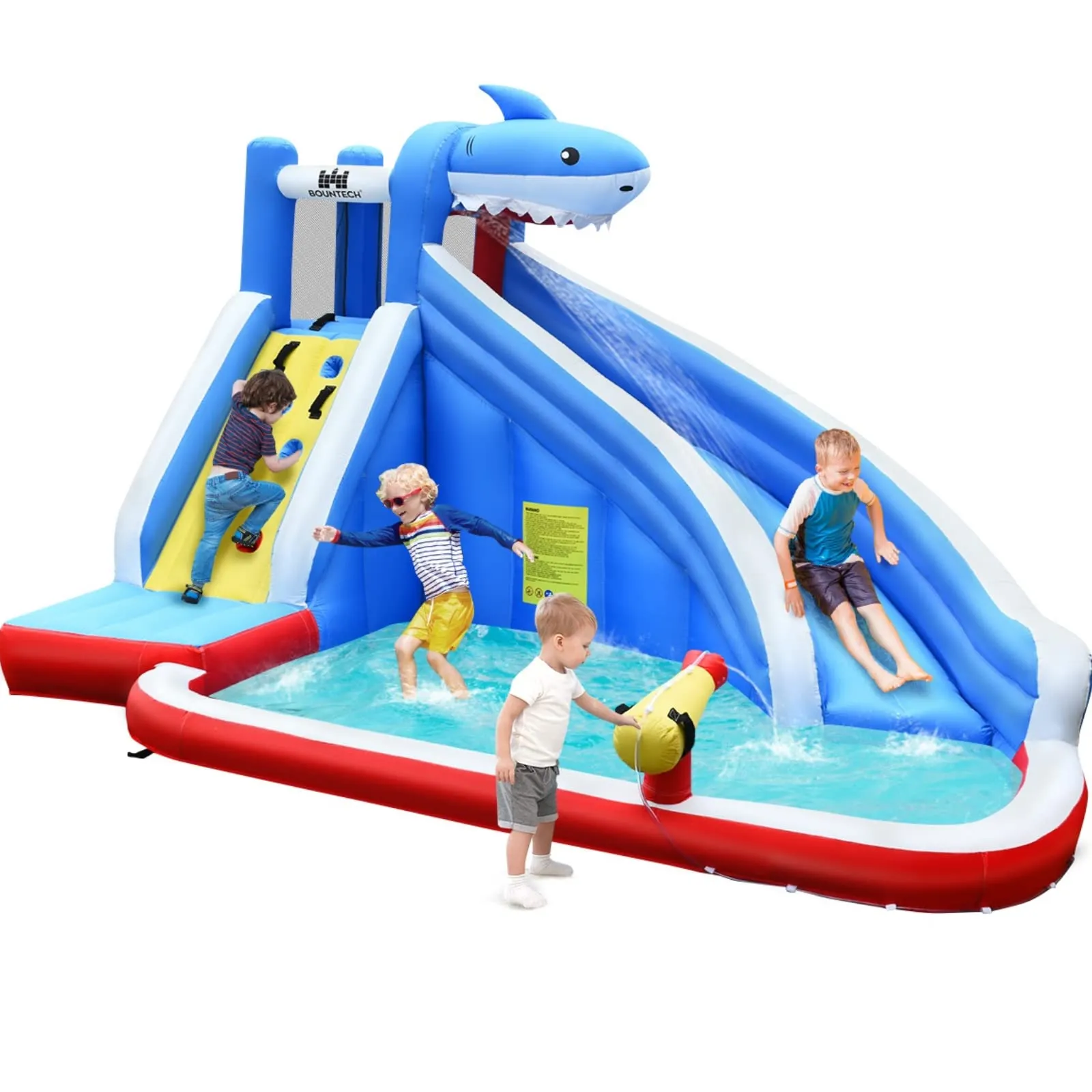 Inflatable Water Slide shark Bounce House Splash Water Pool Without Blower