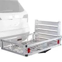 Apex Deluxe Aluminum Basket Hitch Cargo Carrier and Ramp