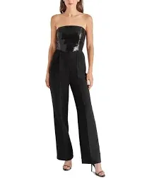 Steve Madden RIKI Jumpsuit Black Strapless Women&#039;s size Small New