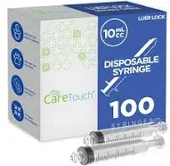 Care Touch CTSLL10 10mL Syringe Only - Luer Lock Syringe Tip (No Needle),100 Count (Pack of 1)