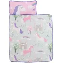 Everything Kids Pink Unicorn Preschool Nap Mat, Toddler Girl