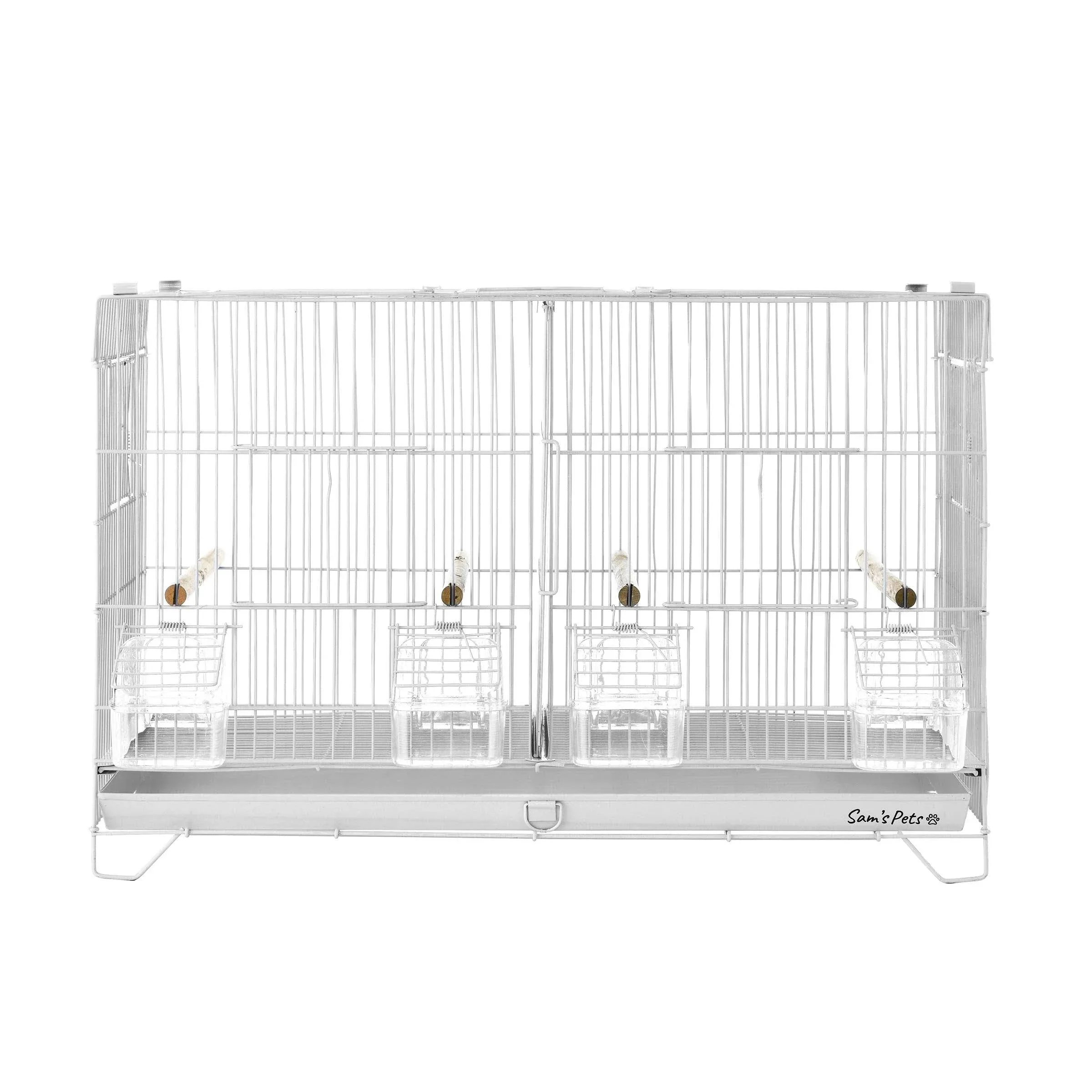 Sam's Pets Willow 24" Bird Cage, White - Premium Iron, Spacious, Easy-to-Clean, 4-6 Birds, Ideal for Cockatiels, Parrots, Budgies