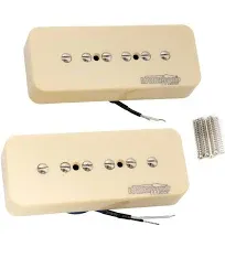 *NEW Wilkinson WO90 Ceramic Soapbar P-90 PICKUP SET Single Coil Pickups Cream