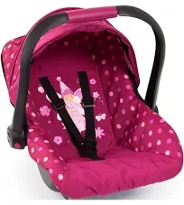 Baby Doll Deluxe Car Seat with Canopy- Polka dots , Pink