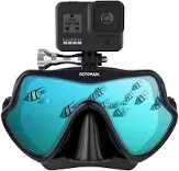 OCTOMASK Frameless Dive Mask w/Mount for All GoPro Hero Cameras for Scuba Diving