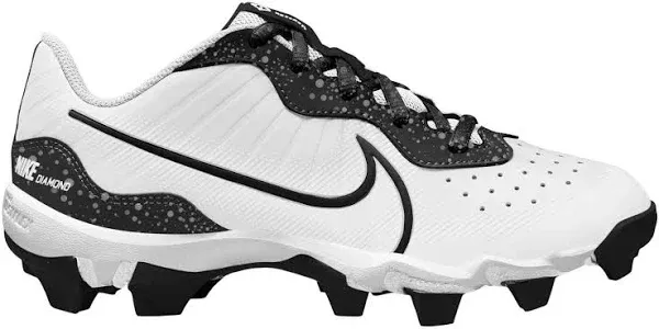 Nike Alpha Huarache 4 Keystone Boy's Rubber Baseball Cleats White | Gray Size Medium