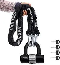 BIGLUFU Motorcycle Chain Locks, 3.3ft/100cm Heavy Duty Long Chain, Cut Proof 0.3