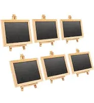 Juvale 6-Pack Wooden Framed Chalkboard Signs with Easel Stand