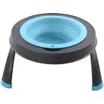 Dexas Popware for Pets Single Elevated Pet Feeder, Gray/Blue, Large/4 Cup Capacity (PW140432312)