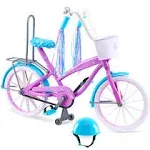 Journey Girls Bike with Helmet, Streamers, Basket, and Wheels that Roll for 18-Inch Journey Girls Doll