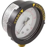 Pressure gauge compatible with Pentair Sta-rite 1-1/2-inch multiport valves