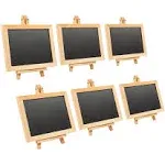 Wooden Framed Chalkboard Sign 6-Pack Decorative Removable Chalk Board with Easel Stand