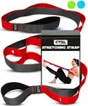 Ctrl Sports Stretching Strap with Loops for Physical Therapy Yoga Exercise and Flexibility - Non Elastic Fitness Stretch Band + Exercise