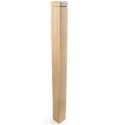 Sleek Modern Solid Red Oak Stair Newel Post