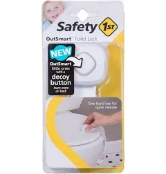 Safety 1st OutSmart Toilet Lock White Decoy Button Fits Most Toilets Easy Instal