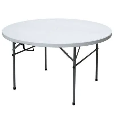 Plastic Development Group 4 Ft Round Fold In Half Banquet Table, White(Open Box)