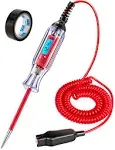 JASTIND Heavy Duty 3-48V Automotive Circuit Tester with Backlit Digital LCD Voltage Display, DC Test Light with 140 inch Extended Spring Wire, Car