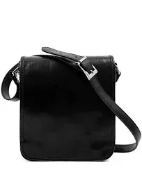 Time Resistance Italian Leather Messenger Bag for Men - Full Grain Leather Men's Crossbody Bag - Tablet Sized Shoulder Bag