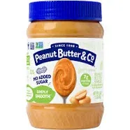 Peanut Butter &amp; Co, Simply Smooth, Peanut Butter Spread Vegan 16 oz - 2 Pack