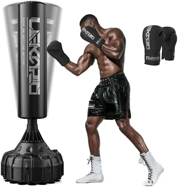 LEKÄRO Punching Bag 70" with Boxing Gloves Heavy Boxing Bag with Stand for Adult Teens