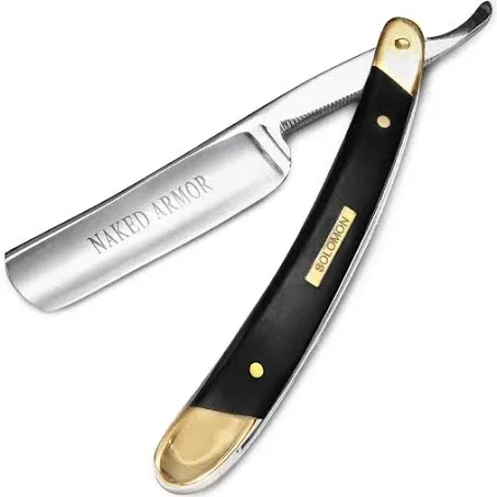 Black Straight Razor - Shave Ready Straight Edge Razor, Japanese Steel + Biblical Wood Straight Razor for Men, Barber Approved Straight Razor, Mens Straight Razor, Leather Case, Close Shave, Best Gift