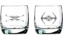 Star Wars Glass Set - X-Wing &amp; TIE Fighter - Collectible Gift Set of 2 Cocktail