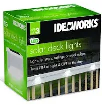 Ideaworks White LED Solar Deck Lights - 3 Pack