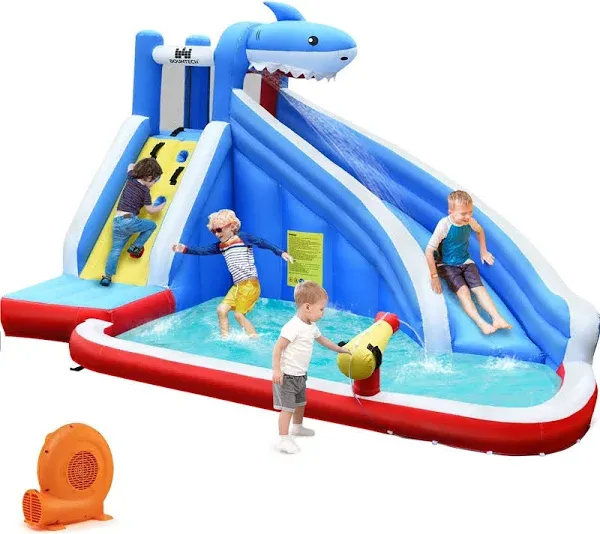 Costway Inflatable Water Slide Animal Shaped Bounce House Castle Splash Water Pool with 750W Blower