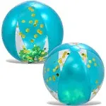 Inflatable Beach Balls for Pool - Elegant Glitter Beach Balls for Kids, Teens...