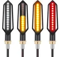 4PCS Motorcycle Indicators Flowing Turn Signal Lights Motorbike Turning Indicators Daytime Running Lights Brake Lights 12V for Motorcycle Motorbike Scooter Quad Cruiser Off Road