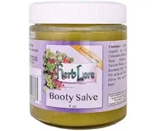 Herb Lore Booty Salve 4 oz - Natural Hemorrhoid Treatment Ointment - Herbal Healing Hemorrhoidal Cream for Hemorrhoids - External Care for Bleeding, Shrinking Swelling, Pain & Itching for Women & Men