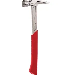 Milwaukee Framing Hammer Straight Claw Milled Face Shock Shield Grip Red 22 Oz