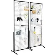 2&#039; x 5.6&#039; Grid Wall Panels Tower 2 Packs Wire Gridwall Display Racks