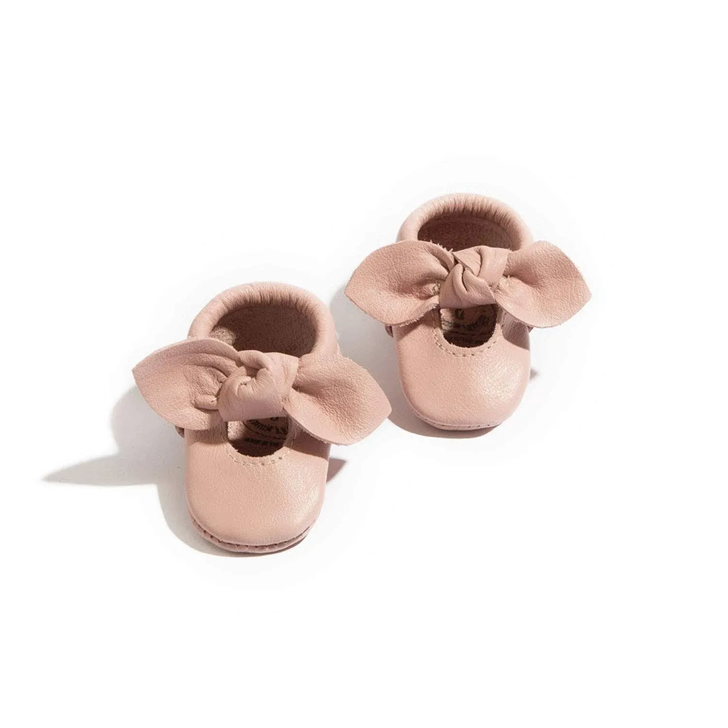 Freshly Picked Knotted Bow Baby Girl Shoes Soft Sole or Hard Sole, Premium Leather Baby Shoes Handmade in Utah, Infant to Toddler Sizes