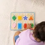 Melissa and Doug Chunky Puzzle Shapes- Tactile with Braille Markings