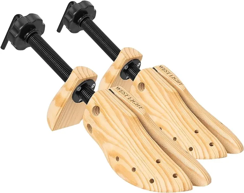 WEST LIGHT Shoe Stretcher Women，2-Way Wood Shoe Stretcher Shoe Tree for Wide Feet, Loosen Tight Shoes Women’s Size 5.5-10