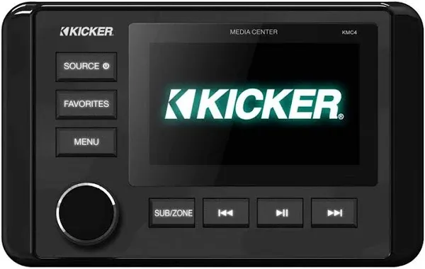 Kicker KMC4 Dual-Zone 3" LCD Marine Digital Media Gauge Receiver w/Bluetooth/USB