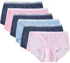 Fruit of the Loom Girls' Assorted Boyshort Underwear (Assorted Color - 6 Pack, 8)