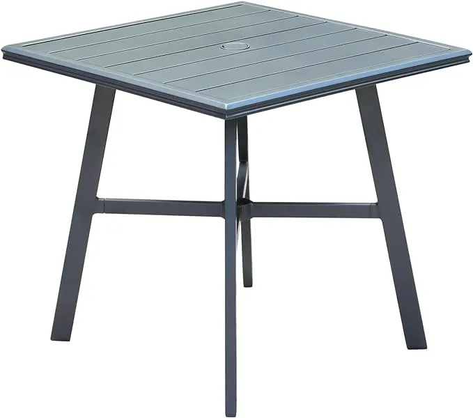 Hanover HANCMDNTBL-30SL All-Weather Commercial-Grade Aluminum 30 in. Square Slat-Top Bistro Table