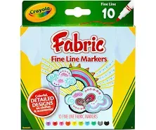 LOT OF 1 PACK OF 10 CRAYOLA FABRIC FINE LINE MARKERS 