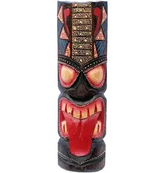 Backyard X-Scapes 20 in. Tiki Mask Hawaiian Dot Art Wood Wall Décor