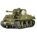 Remote Control 2.4Ghz 1/30 Scale US M4A3 Sherman RC IR Battle Tank w/Sound Lights