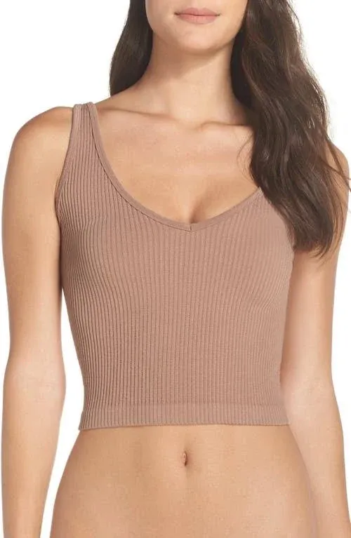 Free People Solid Rib Brami - Women's Almond, L/XL