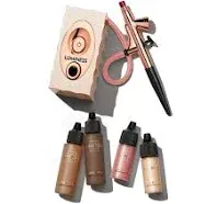 Luminess Air Icon Pro Airbrush System with 4-Piece Foundation Starter Kit, Deep Coverage - Quick, Easy & Long Lasting Application - Includes Silk 4-In-1 Foundation, Highlighter and Blush