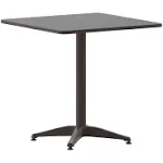 Flash Furniture Mellie 27.5'' Bronze Square Metal Indoor-Outdoor Table with Base