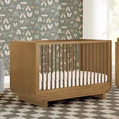 Delta Children Rhodes 4-in-1 Convertible Crib - Greenguard Gold Certified, Teak Brown