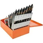 KnKut 29 Piece Mechanics Length Step Point Drill Bit Set 1/16"-1/2" by 64ths