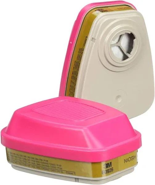 3M Multi Gas/Vapor Cartridge/Filter 60926, Pink/Yellow